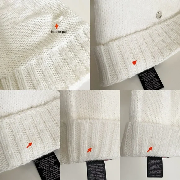 Victoria’s Secret Crystal Rhinestone Off White Knit Beanie Hat, One Size - Picture 7 of 13